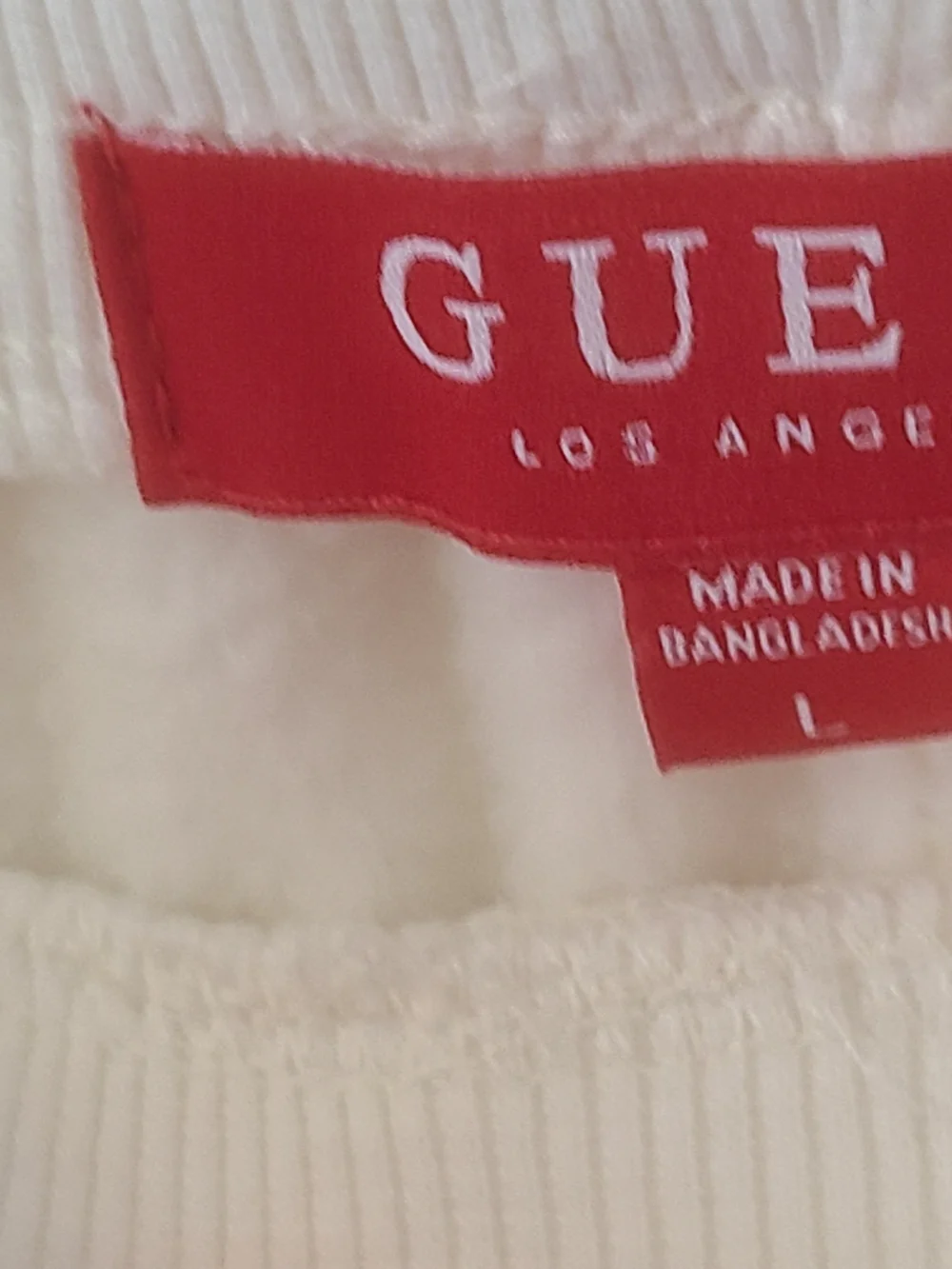 GUESS White Two-Piece Hoodie & Jogger Set with Gold Stripe Size L